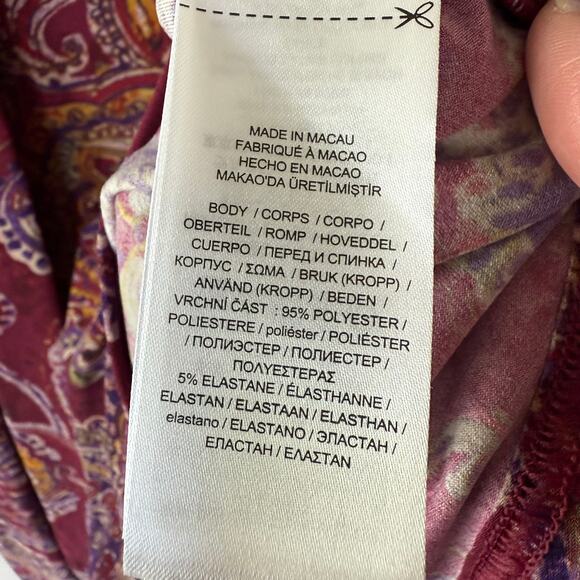 Lauren Ralph Lauren Size S/P Paisley stretch to with front ties - Picture 7 of 8